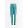 Aqua solid trousers with straight legs